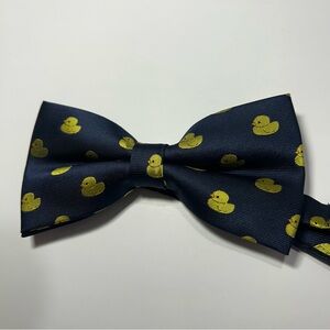 Duck Patterned Navy Bow Tie